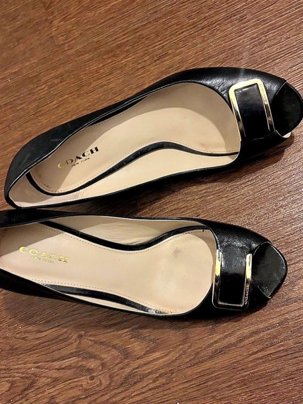 Coach Black Wedge Heels US 8.5 B